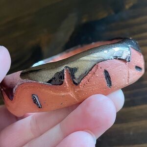 Handmade Clay and Silver Bracelet